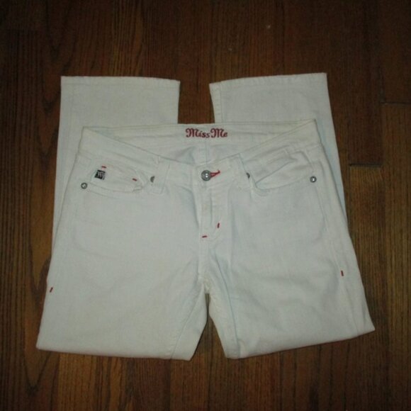 MISS ME White Flap Pkt Capri Jeans - Picture 3 of 9